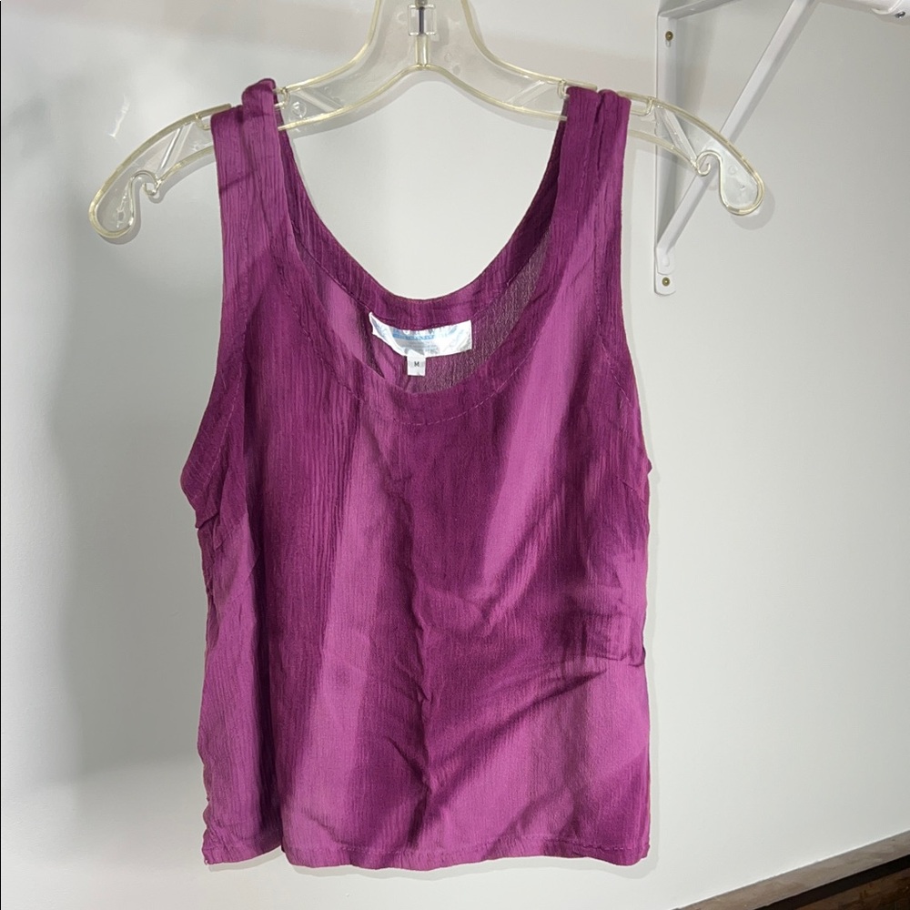 Women's Purple Tie Dye Cropped‎ Sleeveless Top- M